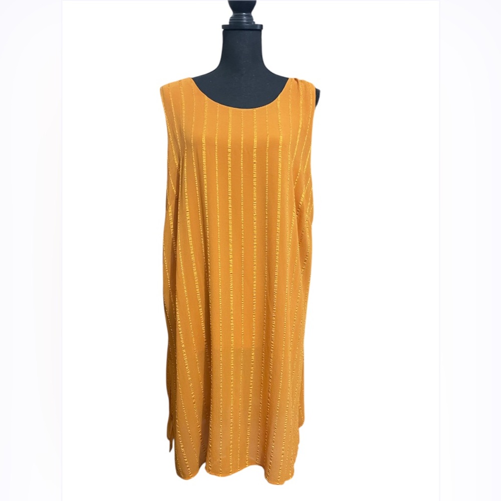 Sleeveless Mustard Stripe Tunic Top